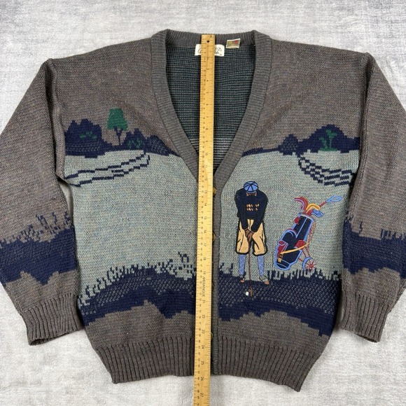 Arnold Palmer Sweater Mens Small Vintage 90s Cardigan Embroidered Golf Grandpa - Picture 7 of 10